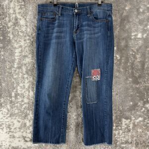 Lucky Brand Gene Montesano Sz 10/30 Patchwork Crop Pants Capri Jeans Lucky You